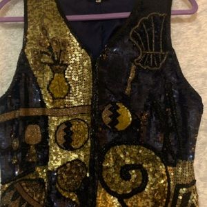 Sequined Beautifully Decorated Vest
